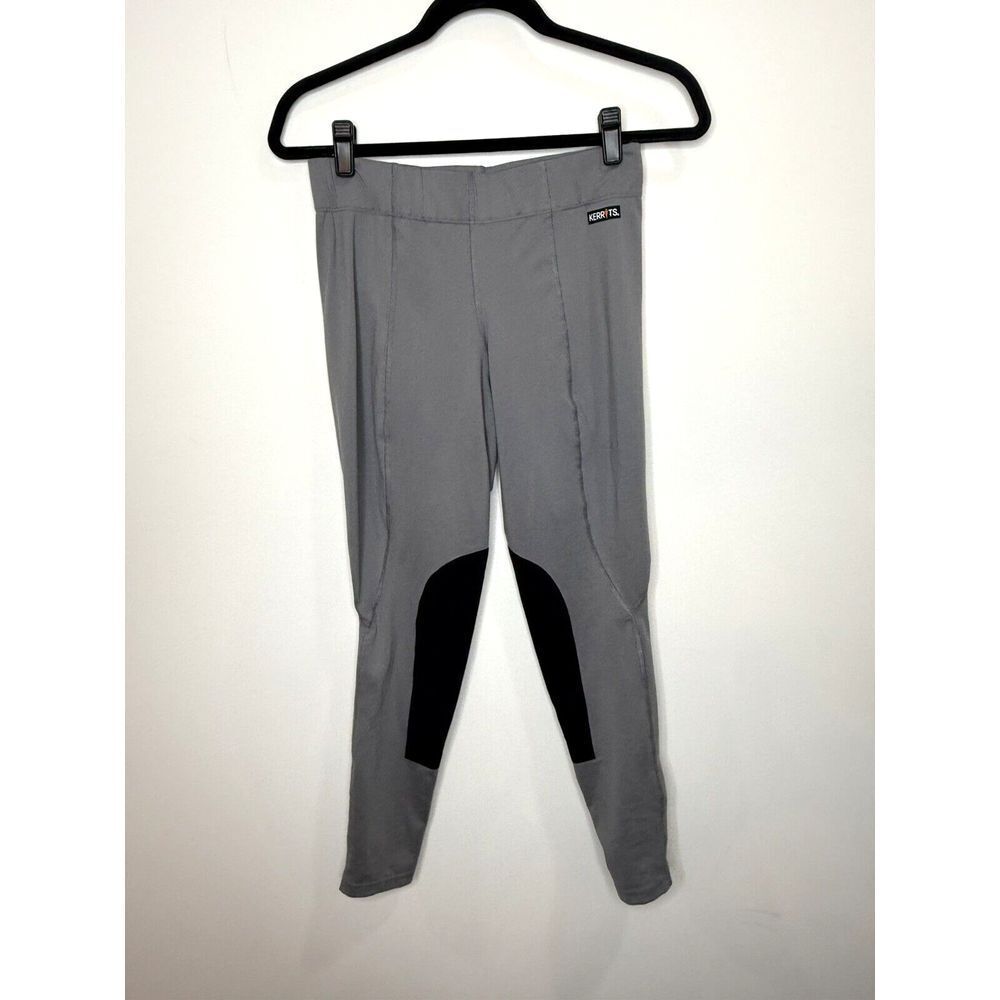 Kerrits Pants Womens Large Gray Riding Breeches Equestrian Leggings Knee Patch L